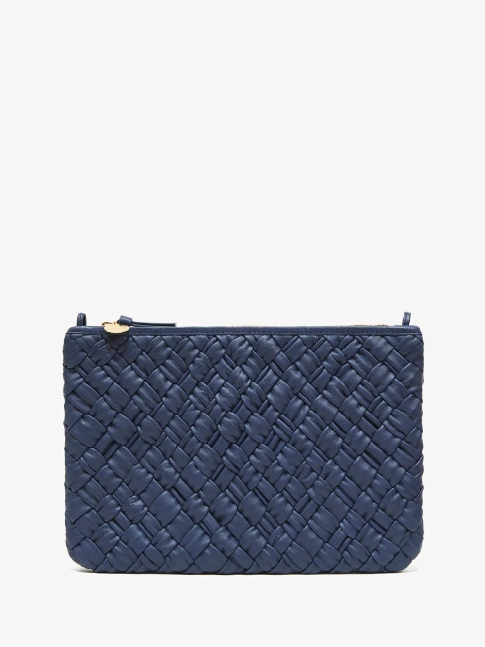 CLARE V : FLAT CLUTCH W/ TABS : BRIGHT NAVY PUFFY WOVEN NWOT - Picture 3 of 9